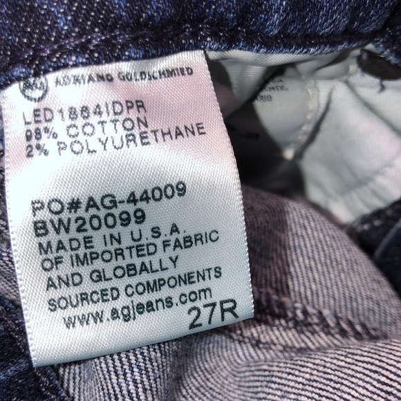 AG Adriano Goldschmeid the prima ankle pintucked cigarette ankle jeans size 27R - Picture 11 of 13